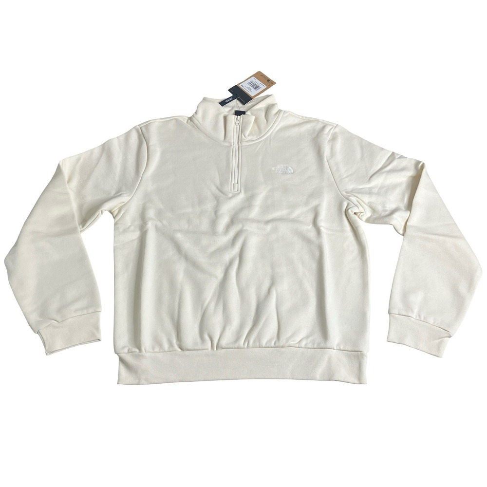 The North Face Evolution Simple Dome Quarter Zip Mens M White Dune NF0A8ET4
